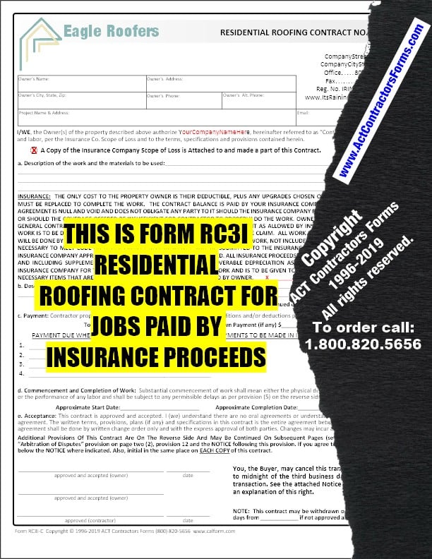 Roofing Contractor Forms for Insurance Restoration